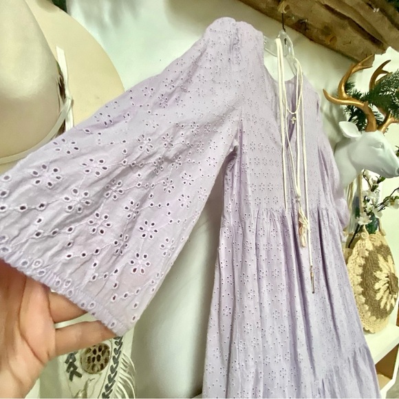 Lavender fields eye lit boho prairie dress w cotta-core shabby chic vibe - Picture 8 of 13